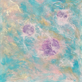 Själens Blomning – Turkos canvas tavla 100x100 cm | Handmålad akrylkonst intuition