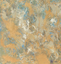 Där himlen landar – Blå canvas tavla i akryl 100x100 cm | Storformat originalkonst