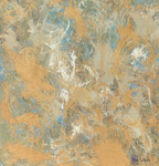 Där himlen landar – Blå canvas tavla i akryl 100x100 cm | Storformat originalkonst
