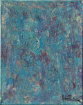 Havets minnen – Blågrön canvas tavla 41x33 cm | Handmålad havskonst minnesportaler