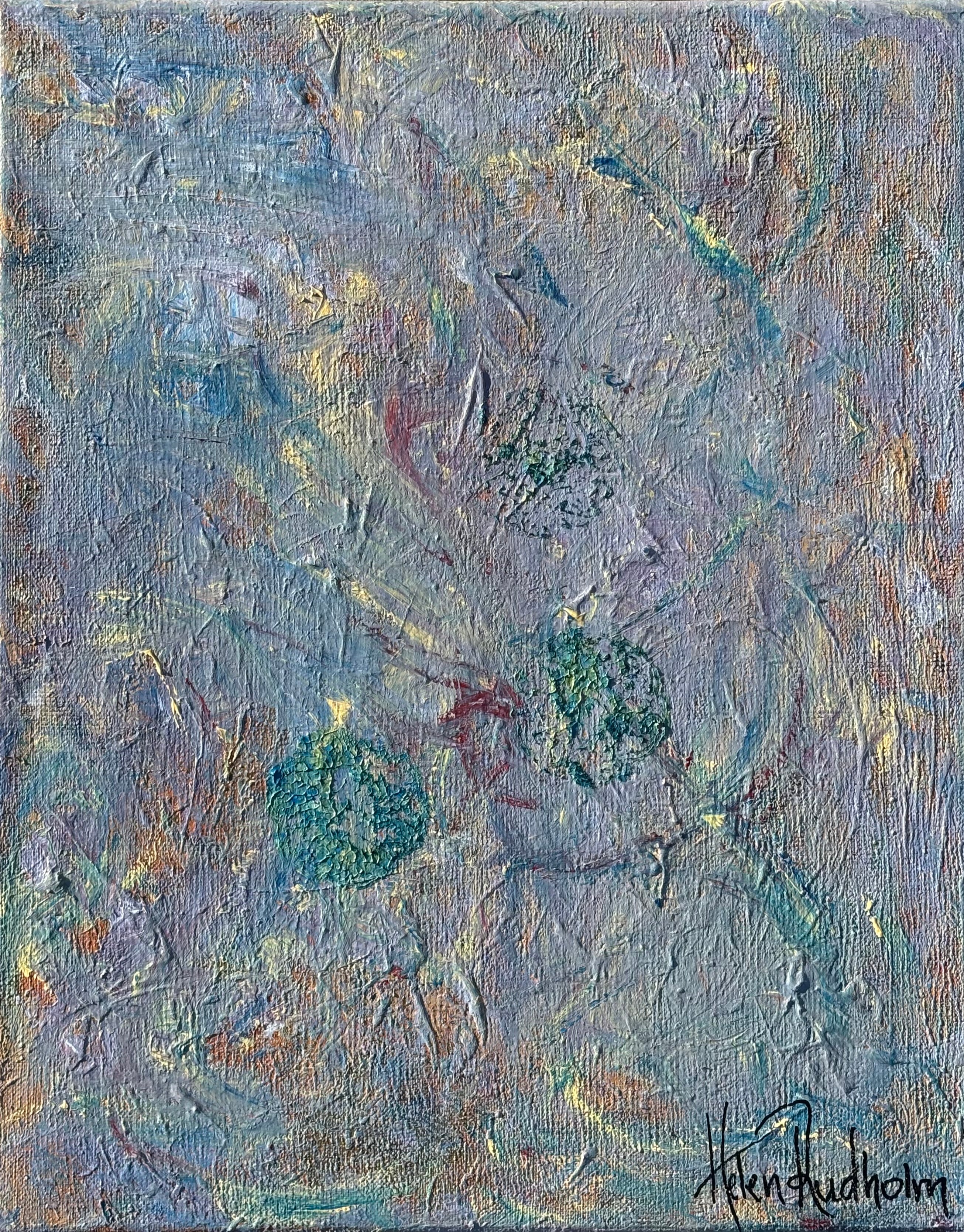 Förvandlingens flöde – Drömskt canvas tavla 41x33 cm | Handmålad akrylkonst blomning